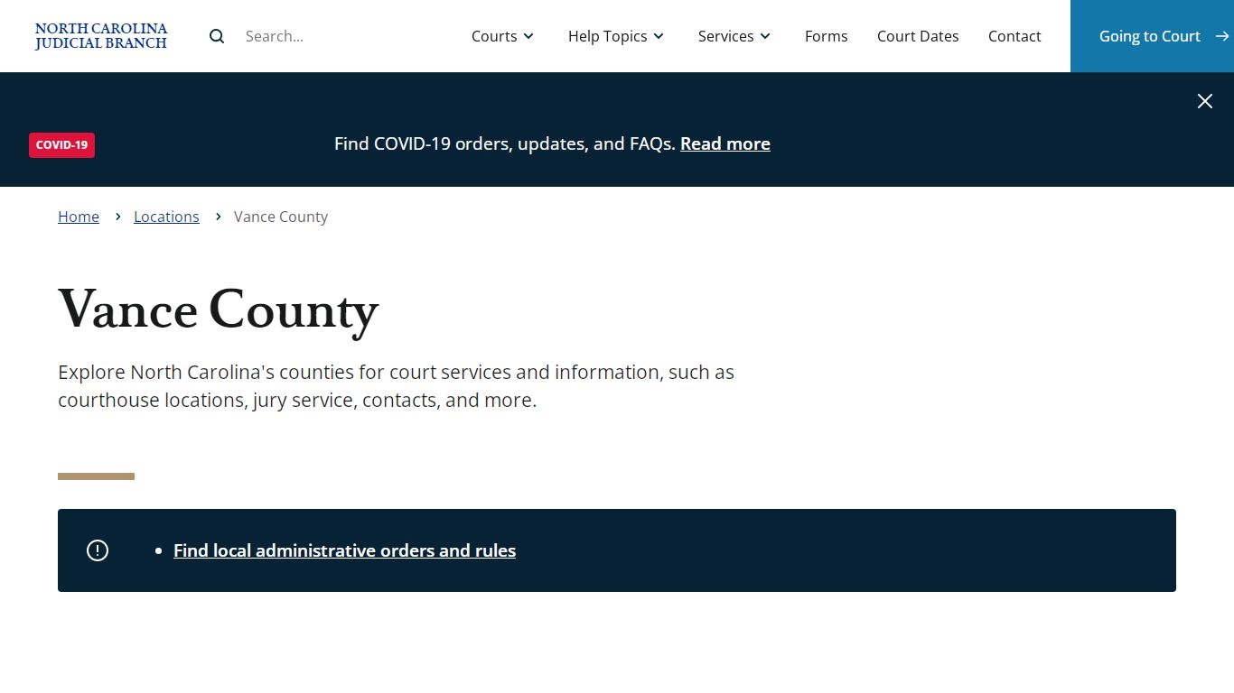 Vance County | North Carolina Judicial Branch - NCcourts